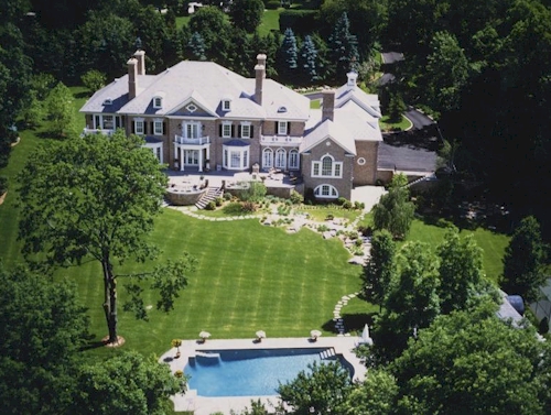 Rear Aerial — $16.9 Million Greenwich, Connecticut Mansion