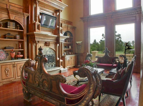 Family Room — $6.9 Million Fabulous Mediterranean Estate in Atlanta, Georgia