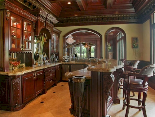Bar — $6.9 Million Fabulous Mediterranean Estate in Atlanta, Georgia