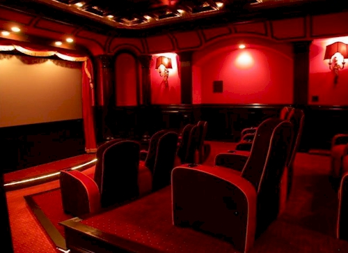 Movie Theater — $6.9 Million Fabulous Mediterranean Estate in Atlanta, Georgia