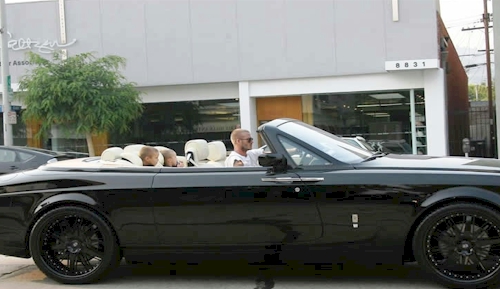 David Beckham In His Rolls Royce Phantom Drophead Coupe