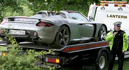Wrecked Porsche Carrera GT