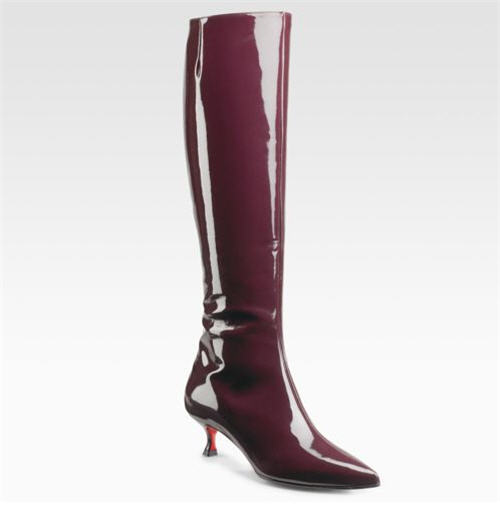Christian Louboutin Pointy Toe Patent Boots