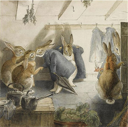 The Robbits’ Christmas Party: The Departure by Beatrix Potter