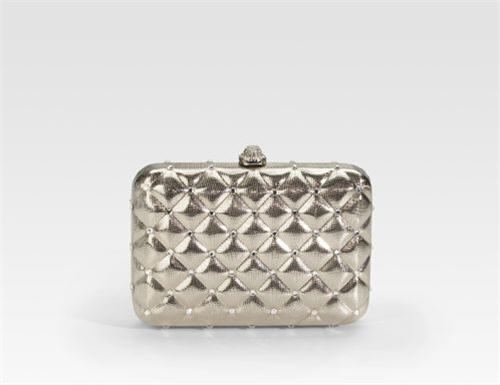 Mary Norton Karla Quilted Brass Clutch