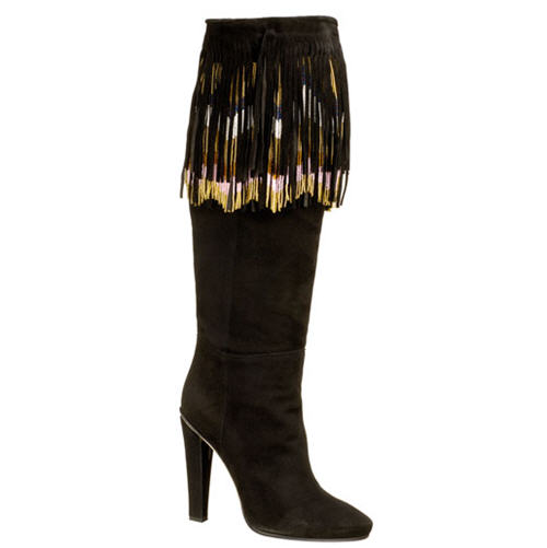Jimmy Choo Bill Suede Boot with Beaded Fringe
