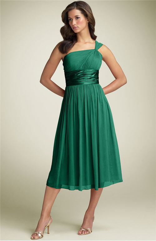 Maggy London One Shoulder Silk Dress