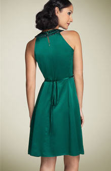 BCBGMAXAZRIA Beaded Silk Charmeuse Dress