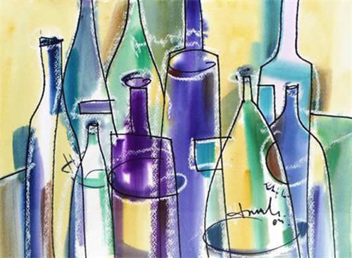 “Bottles 2? Watercolor Painting