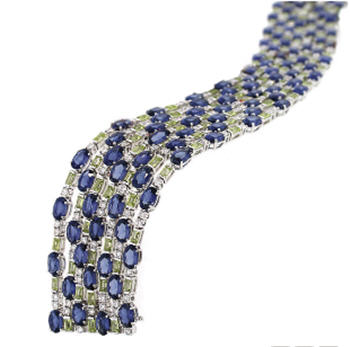 Birks Cinema Collection Sapphire and Peridot Bracelet