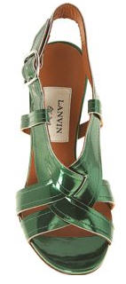 Lanvin Metallic Woven Slingback Sandal