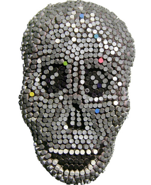 crayon-skull-sculpture