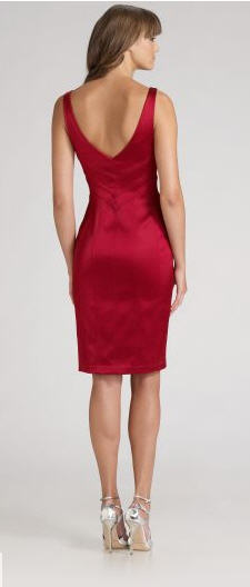 David Meister Fitted Satin Dress 2