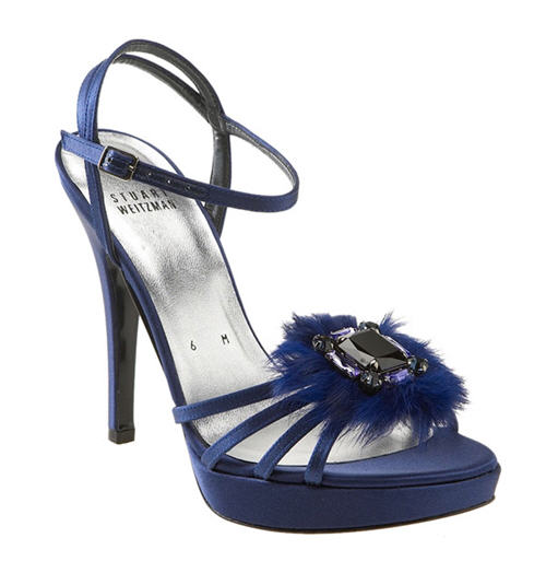 Exotic Excess -   Shoe of the Day: Stuart Weitzman ‘Scorch’ Sandal :  blue sandals shoe evening