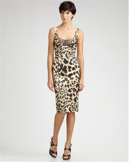 leopard print dress on This David Meister Beaded Leopard Print Dress    480   Has A Beguiling