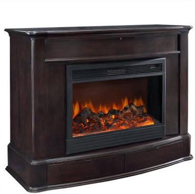Soho Electric Fireplace TV Lift Cabinet in Dark Wood 2