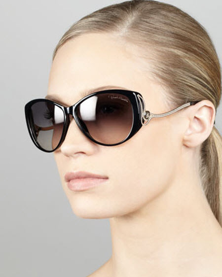Roberto Cavalli Drop-Temple Cat-Eye Sunglasses