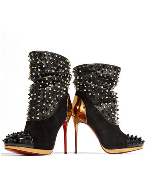 Christian Louboutin Spike Wars Red Sole Ankle Bootie 2