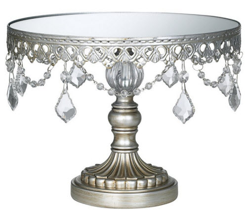 Antique Silver Beaded Small Cake Stand