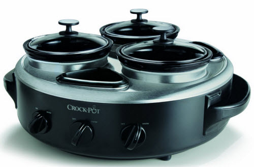 Crock-Pot Stainless Steel 1-Quart Triple Dipper Food Warmer with Portable Lid 4
