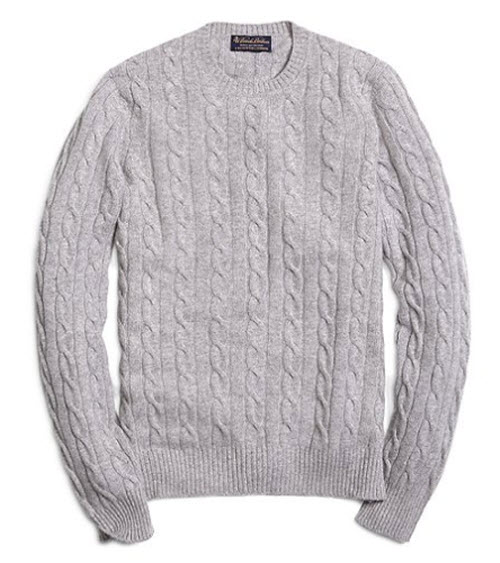 Brooks Brothers Cashmere Cable Crewneck Sweater 2