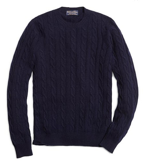 Brooks Brothers Cashmere Cable Crewneck Sweater 3