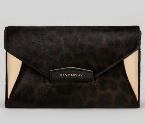 Givenchy Antigona Leopard-Print Envelope Clutch Bag