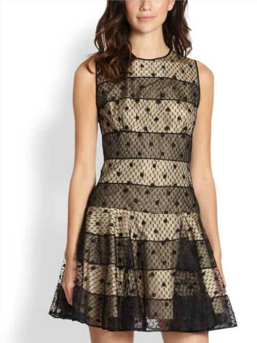 RED Valentino Polka-Dot-Embroidered Dress