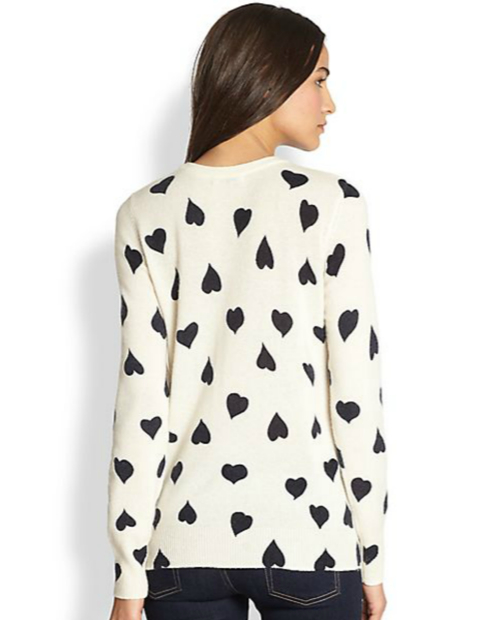 Shane Cashmere Heart-Print Sweater by Equipment 2
