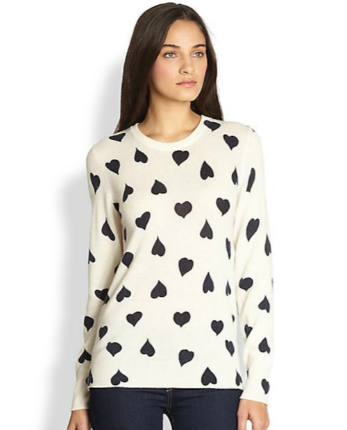 Shane Cashmere Heart-Print Sweater by Equipment