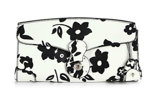 Ralph Lauren Collection Ricky Printed Leather Clutch
