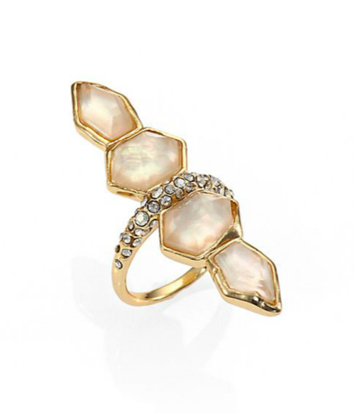 Alexis Bittar Light Citrine & Mother-of-Pearl Doublet Ring