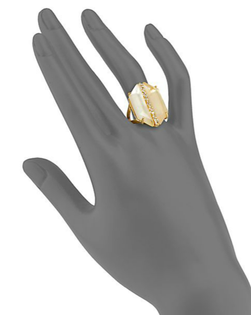 Alexis Bittar Mother-of-Pearl Doublet & Crystal Cocktail Ring 2