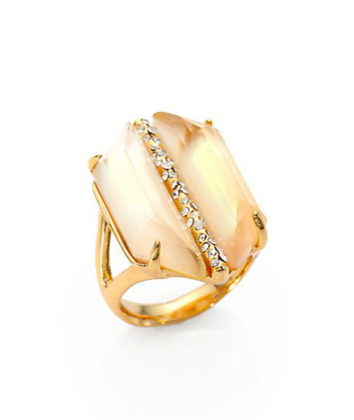 Alexis Bittar Mother-of-Pearl Doublet & Crystal Cocktail Ring