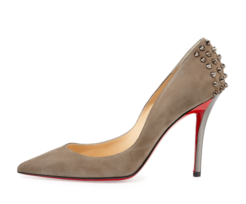 Christian Louboutin Zappa Suede Spiked Red Sole Pump 2