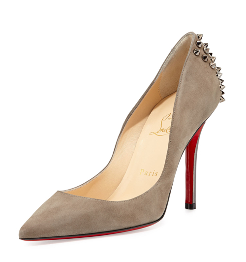 Christian Louboutin Zappa Suede Spiked Red Sole Pump