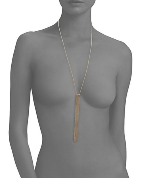 Zoe Chicco Diamond & 14K Gold Long Fringe Pendant Necklace 2