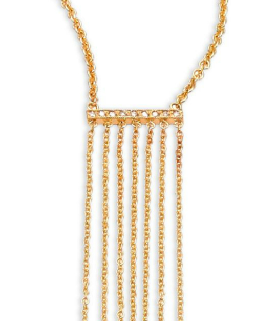 Zoe Chicco Diamond & 14K Gold Long Fringe Pendant Necklace 3