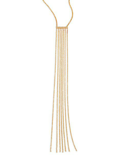 Zoe Chicco Diamond & 14K Gold Long Fringe Pendant Necklace