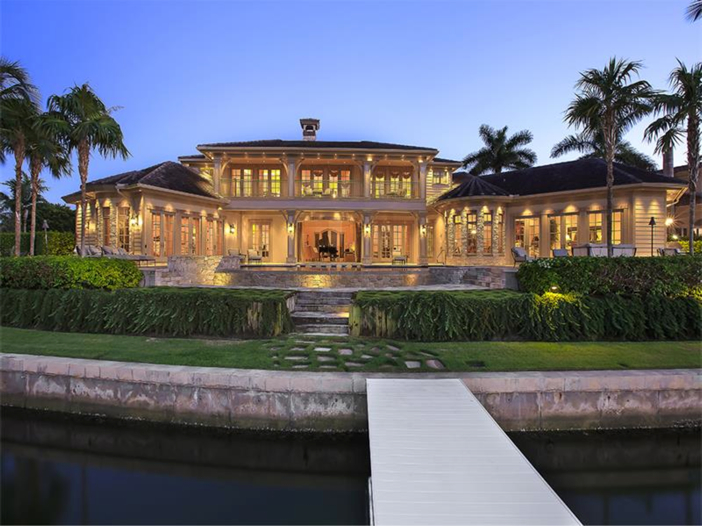 ... Million Elegant European Mansion in Naples, Florida - View of the Back