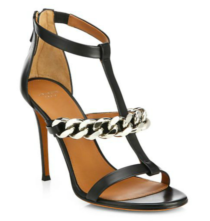 Givenchy Mirtilla Leather T-strap Chain Sandals