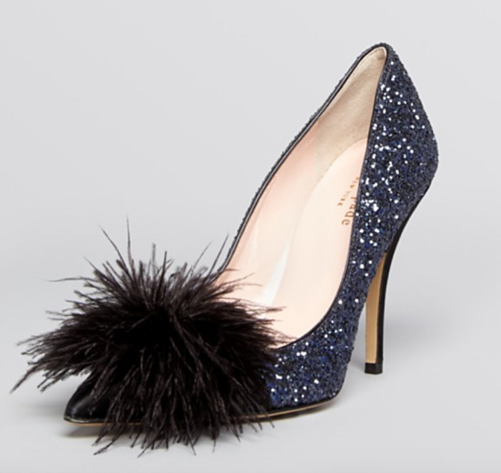 Kate Spade New York Lilo Glitter Feather High Heel