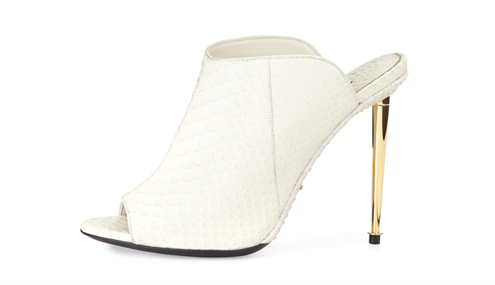 TOM FORD Open-Toe Python Mule 4