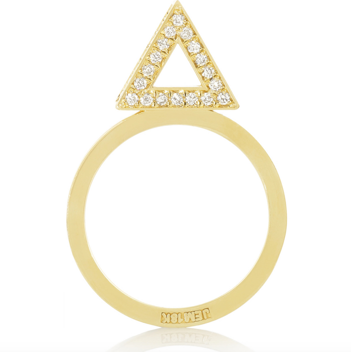 Jennifer Meyer 18-karat Gold Diamond Triangle Ring 4