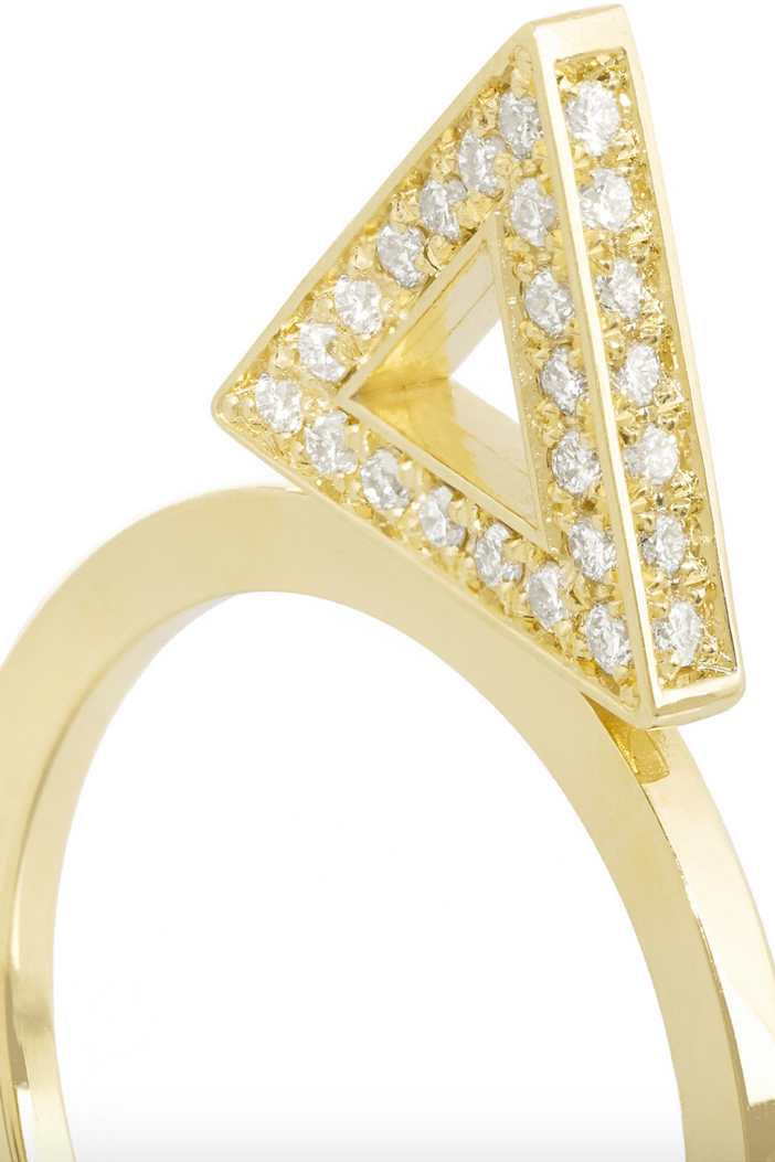 Jennifer Meyer 18-karat Gold Diamond Triangle Ring 5
