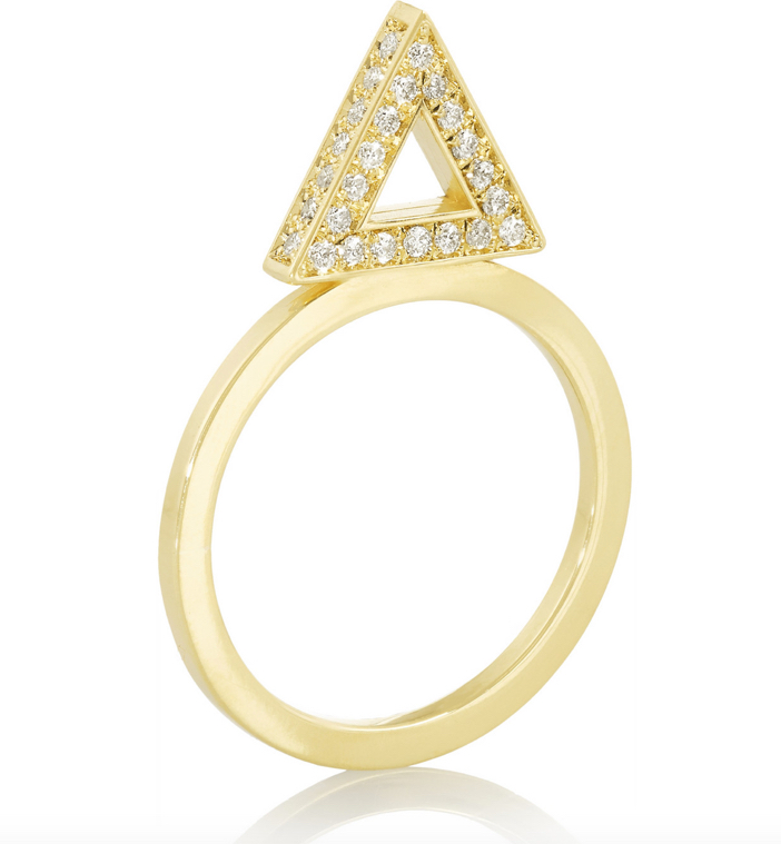 Jennifer Meyer 18-karat Gold Diamond Triangle Ring 6