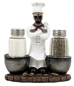 Skeleton Chef Salt and Pepper Shakers
