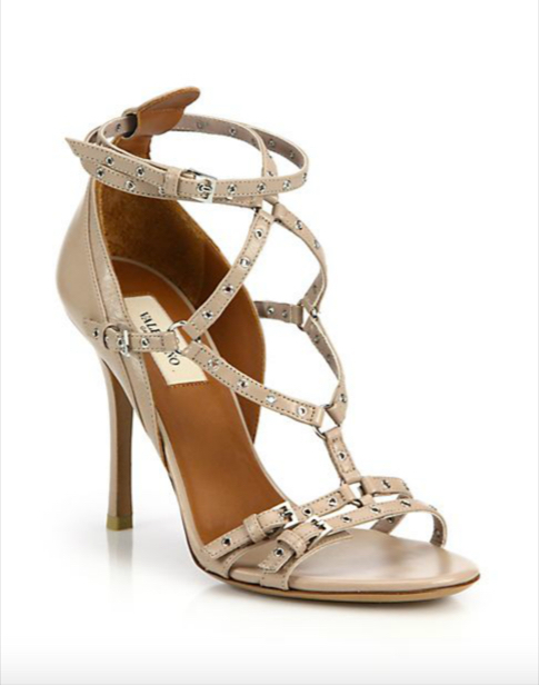 Valentino Lovelatch Grommeted Leather Sandals