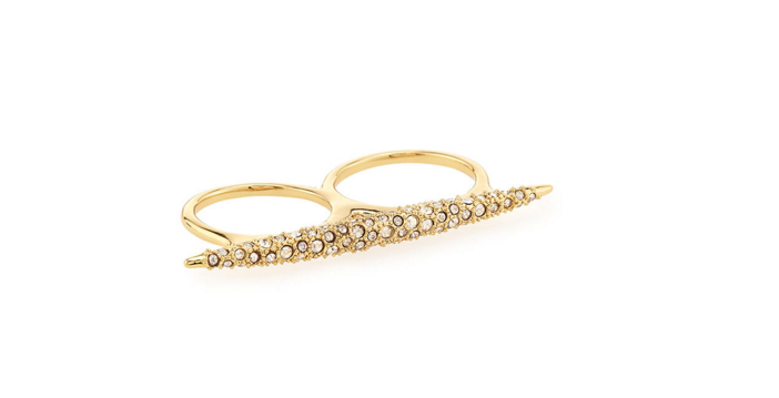 Alexis Bittar Two-Finger Crystal Spear Ring 2