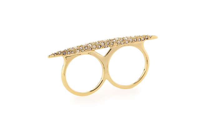 Alexis Bittar Two-Finger Crystal Spear Ring